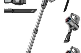 VersLife S7PRO Aspirapolvere senza fili, 500W/40KPA Scopa Elettrica, fino a 45 minuti di autonomia, display LED e luci frontali verdi, aspirapolvere autoportante per pavimenti duri, tappeti