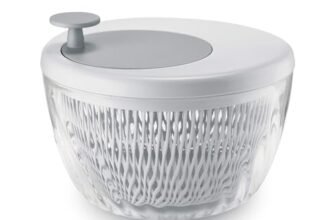 Guzzini – Kitchen Active Design, SPIN&STORE, Centrifuga Insalata con Coperchio – Bianco, Ø 26 x h19 cm – 17090011