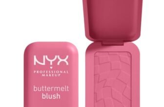 NYX Professional Makeup Blush in Polvere, Per un Look Fresco e Colorato, Arricchito con Burro di Mango, Mandorle e Karitè, Sfumabile, Buttermelt, Tonalità: Blush for the Butta, 5 g