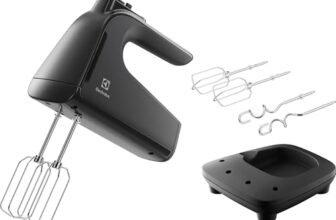 Electrolux Elfrusta Serie 300 EHM4B 5 velocità, Funzione Turbo, Parti in acciaio inox lavabili in lavastoviglie, soluzione compatta di stoccaggio, realizzata in 24% plastica riciclata, 500 W, grigio