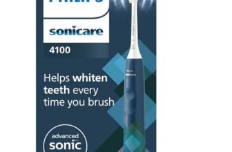 Philips Sonicare 4100 Electric Toothbrush, spazzolino sonico con due modalità, sensore di pressione e timer, Malibu Blue Prismatic, modello HX3689/42, Sonicare 4100, Blu