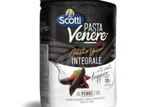 Riso Scotti, Pasta Venere Penne, Pasta Integrale di Riso Coltivato in Italia, Fonte di Fibre, Fosforo e Proteine, Ideale per un’Alimentazione Equilibrata, Formato 400 g