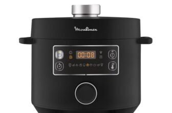 Moulinex CE7548 Turbo Cuisine Multicooker Veloce, 5 Litri, Pentola a Pressione Elettrica, Robot da Cucina Multifunzione con Tecnologia Spherical Bowl, 10 Programmi di Cottura Automatici e Ricettario