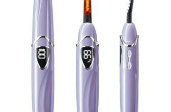 EYECURL Heated Eyelash Curler, S600 Heated Lash Curler, Accurate Temperature Control Electric Eyelash Curler Heated Curlers – Natural Long Lasting Makeup (Lavender Mist/Silver, S600-148MM)