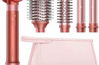 HITTIONA 5 in 1 Air Styler & Spazzola Asciugacapelli, 110000 RPM Asciugatura Rapida, Senza Danni da Calore, Lisciare, Volumizzare, Adatto a Tutti i Tipi di Capelli Con Borsa Portaoggetti, Fare Regali