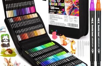 KDISHKRA Brush Pen Lettering, Set Pennarelli 120 Doppia Punta, Pennarelli Acquerellabili Professionali Set, Bambini Adulto Penne Colorate, Kit Pennarelli Ad Acqua per Calligrafia Colorazione Disegno