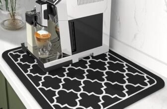 WLHFDC Tappetino Scolapiatti Assorbente Cucina 50x40cm,Tappetino Macchina Caffe,Super Assorbente Antiscivolo per Stoviglie Lavello Cucina(Scacchiera Nero)