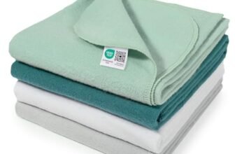 MAKIAN Mussole Neonato Molton – Mussole Neonato 80×80 cm – 4 Quadrotti Cotone Neonato in Morbida Flanella di Cotone 100% – OekoTex Standard 100 – Verde menta