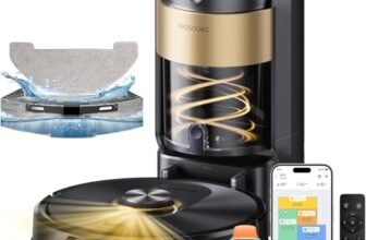 Proscenic Q20 Plus Robot Aspirapolvere Lavapavimenti con Mappatura 10000Pa, 200 Minuti Autonomia, Senza Sacco,Aspirapolvere Robot Lavapavimenti Mappatura con Stazione per Tappeti/Pavimenti