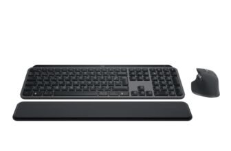 Logitech MX Keys S Combo – Tastiera e Mouse Wireless con Palm Rest, illuminazione personalizzabile, Scorrimento veloce, Bluetooth, USB C, Windows/Linux/Chrome/Mac, FRA AZERTY