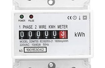 Walfront Contatore Energia Elettrica, 220V/230V 10-40A, Guida DIN Contascatti Elettrico Monofase, 2 Fili 4P Misuratore di Consumo Elettrico