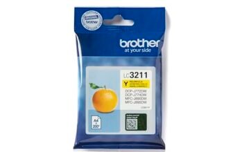 Brother LC3211Y Cartuccia Ink-Jet Originale, Capacità Standard, fino a 200 Pagine, per Stampanti MFCJ491DW / MFCJ497DW / DCPJ572DW / MFCJ890DW, Colore Giallo