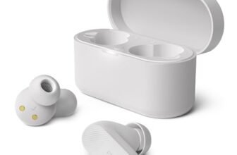 Philips TAT3509WT Cuffie Bluetooth True Wireless In-Ear con cancellazione del rumore – Auricolari piccoli, suono naturale, bassi dinamici, custodia tascabile, chiamate chiare – Bianco, In Ear