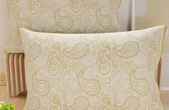 PETTI Artigiani Italiani – Coppia di Federe Cuscino 80×40 cm in Microfibra, Cuscini Arredo Camera da Letto, Divano, Salotto, Set 2 Fodere Copricuscino, Federa Paisley Tortora, 100% Made in Italy