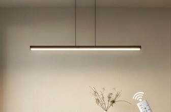 Coinmit Luce a Sospensione LED, 100cm/36W, 3000K-6000K Tre Temperature di Colore Regolabili con Telecomando, Lampada Sospensione Lineare per Sala Da Pranzo, Soggiorno, Nero
