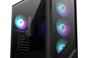 MSI MAG FORGE 321R AIRFLOW Case PC Mid-Tower – Capacità ATX, Supporto GPU RTX 50, RTX 40, Ventole ARGB, Filtri Antipolvere Magnetici, Scheda di Controllo 4-ARGB-Fan, USB 3.2 Gen 2×2 Type-C