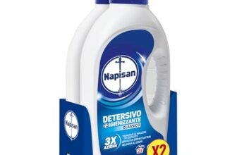 Napisan Detersivo Lavatrice Liquido, Detersivo Igienizzante, Classico 3x azione, Lavaggi, Nessun Colore, 1.15 l, Senza Profumazione. da 23 lavaggi (Confezione da 2)