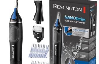 Remington Taglia peli Naso, Orecchie professionale Indolore, rifinitore per peli del naso, orecchie, sopracciglia, regolabarba, incl. 2 pettini di fissaggio, rifinitore per dettagli 1-5 mm, NE3870