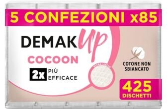 Demak’up Cocoon dischetti struccanti in cotone, Maxi Formato 5 confezioni da 85 dischetti, 425 dischetti totali