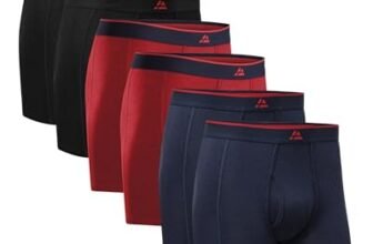 DANISH ENDURANCE Boxer Uomo in bambù Ultra Morbido, Mutande Boxer Bamboo Comodi, Traspiranti, 6 Paia Multicolore (2xNero, 2xRosso, 2xNavy) XL