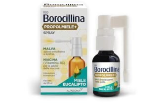 NEO BOROCILLINA Propolmiele+ Spray, Integratore Alimentare per il benessere della Gola, Flacone da 20ml, Gusto Eucalipto e Miele