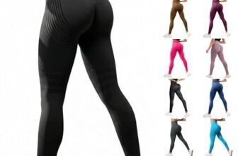 Xinaroue Leggings 3D Anticellulite Donna Collant Sportivi Drenanti a Compressione Graduata Push Up Solidea Pantaloni da Palestra per Yoga Fitness e Pilates