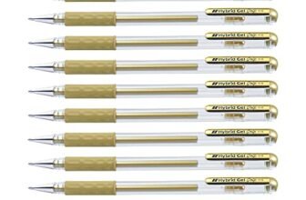 Pentel K118 Roller Gel Hybrid, oro, 12 pezzi