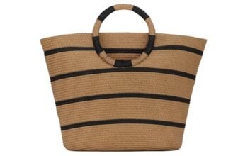 Fecialy Borse di paglia per le donne Borsa di paglia per la spiaggia estiva Borsa di paglia grande Tote Bags Rattan intrecciata di paglia