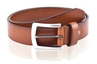 Massi Morino I Cintura Uomo in Pelle Marrone I Larghezza 3,5 cm I Pelle di Vacchetta I Con Sacchetto I 105 cm