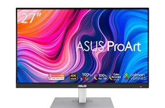 ASUS ProArt PA279CV Monitor 27”, 4K UHD (3840×2160), USB-C, IPS, 100percento sRGB e Rec.709, Precisione colore DeltaE minore di 2, ProArt Preset e ProArt Palette, HDR10, Regolabile, Nero