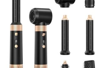 Sendowtek Spazzola Asciugacapelli 6 in 1, Multi Hair Styler Set 950W 3 Temp Arricciacapelli Spazzola Ad Aria Calda Bocchetta Styling Asciugacapelli, Air Styler per Ricci Raddrizzamento Asciugare donna