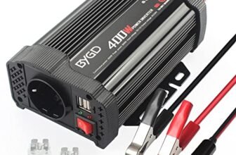 400W Invertitore Di Potenza Auto, Convertitore Di Tensione 12 V 230 V,Premio Avec Allume Cigare e 2 Porte Usb,Protezione Sovratensione e Cortocircuito,Invertitore Di Tensione Per Auto,Camper-Nera