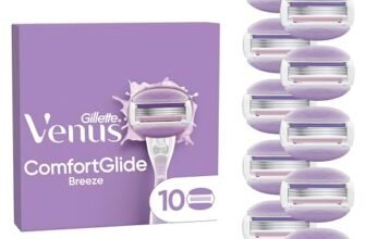 Gillette Venus ComfortGlide Breeze Lamette Di Ricambio, 10 Lamette da Donna Di Ricambio per Rasoio Donna, Per Una Rasatura Liscia E Profonda Che Dura