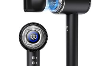 BESTOPE PRO Asciugacapelli Ionico, 110.000 Giri/min Phon Capelli Ionico, Phon Ionico Professionale 5 Velocità & 6 Temperature, Tecnologia a Ioni Negativi, Nero