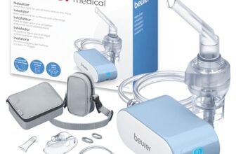 Beurer IH 60 Aerosol Portatile a Microcompressore con Batteria al Litio Ricaricabile, Compatto, Leggero e Silenzioso, Ideale in Viaggio, Inalazione Rapida circa 0.25 ml/min