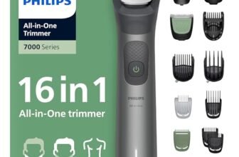 Philips Rifinitore All-in-one Multigroom Serie 7000 16 in 1 – Rifinitore per barba, capelli e corpo, lame autoaffilanti interamente in metallo, 21 impostazioni di lunghezza (0,5-16 mm), MG7931/15