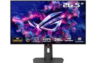 ASUS ROG Strix OLED XG27AQDMG Monitor Gaming WOLED da 27” pollici (26,5), 1440p e 240 Hz, Tempo di Risposta 0,03 ms, Anti-sfarfallio e OLED Care, G-SYNC, 99% DCI-P3, DisplayWidget Center, Nero