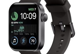 Smartwatch Uomo Donna, 1.85″ Orologio Smartwatch con Effettua/Risposta Chiamate, 140 Sportive Smart Watch con Contapassi/Sonno/Cardiofrequenzimetro/SpO2, Impermeabil IP68 Smartband per Android iOS