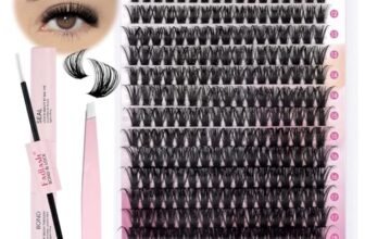 FADLASH Kit Extension Ciglia Ciuffetti 80D 0,07mm Curva D Mix 12-18mm Ciglia Finte Ciuffetti Individuali, Bond and Seal, Pinzette, DIY a Casa Salone