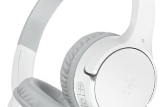 Belkin SoundForm Mini Cuffie wireless per bambini con microfono, 30 ore di riproduzione, adesivi divertenti, headset over-ear per didattica online, scuola e viaggi, per iPhone, iPad e Galaxy, bianco