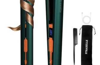 Piastra e Arricciacapelli 2 in 1 Senza Fili, 10000mAh Piastra Capelli, Display LED con 4 Temperature (160-220°C), Ioni Negativi Cordless Hair Straightener Senza Fili Ideale per Viaggio (Verde Scuro)