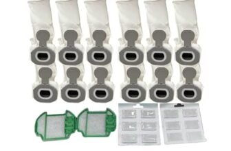 KIT SACCHETTI COMPATIBILI CON FOLLETTO vk7 vk7s 12 SACCHETTI 2 GRIGLIE MOTORE 12 PROFUMINI