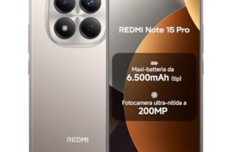 XIAOMI Redmi Note 15 Pro, Smartphone 8+256GB, Batteria massiccia da 6500 mAh, Fotocamera 200 MP, Resistenza IP65, Display AMOLED FHD+ da 6,77″, Titanio, Garanzia 2 anni, Caricatore non incluso