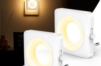 Swoieltr Luce Notturna Bambini, [2 Pezzi] Luci con Sensore Crepuscolare e Automatico Luminosità Regolabile per Camera da Letto, Corridoio, Scale, Bagno (2700K Caldo-LDR)