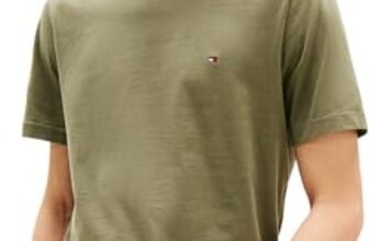 Tommy Hilfiger Ess Seasonal Reg Fit Solid Tee Mw0Mw39995, Maglietta a Maniche Corte, Uomo, Verde (Battle Green), M