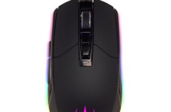 SPYCO – Mouse Gaming Ergonomico, 7 Pulsanti Programmabili, 7200 DPI, Effetti RGB 6 Colori, Filo Intrecciato 1.6m, Compatibile con Tappetino PC