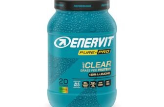 Enervit Pure-Pro 100% Clear Whey Protein Grass-Fed BLG-100 Gusto Tropical, Bevanda Istantanea di B-Lattoglobulina del Latte Vaccino, 20g di Proteine per Dose, Senza Lattosio e Zero Grassi, 500 g