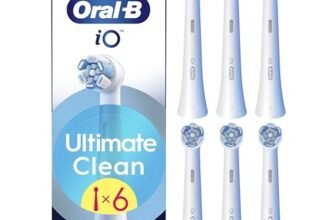 Oral-B Serie iO Ultimate Clean Testine Di Ricambio Originali, Confezione da 6 Pezzi di Ricambio Bianchi Per Spazzolini Da Denti Elettrici iO, Rimozione Profonda Della Piastra Batterica