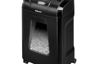 Fellowes FS-15C Distruggidocumenti, Taglio Incrociato, 15 Fogli, P4, Cestello Estraibile 19L, Alta Sicurezza per Casa e Ufficio, Silenzioso e Potente, Nero