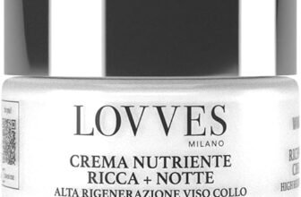 LOVVES Crema Viso Nutriente Ricca, per Giorno e Notte, Alta Cosmesi Naturale, Crema Viso Antirughe, Favorisce la produzione di Collagene, Idratante, Rigenerante Viso Collo, Vaso In Vetro 50 ml